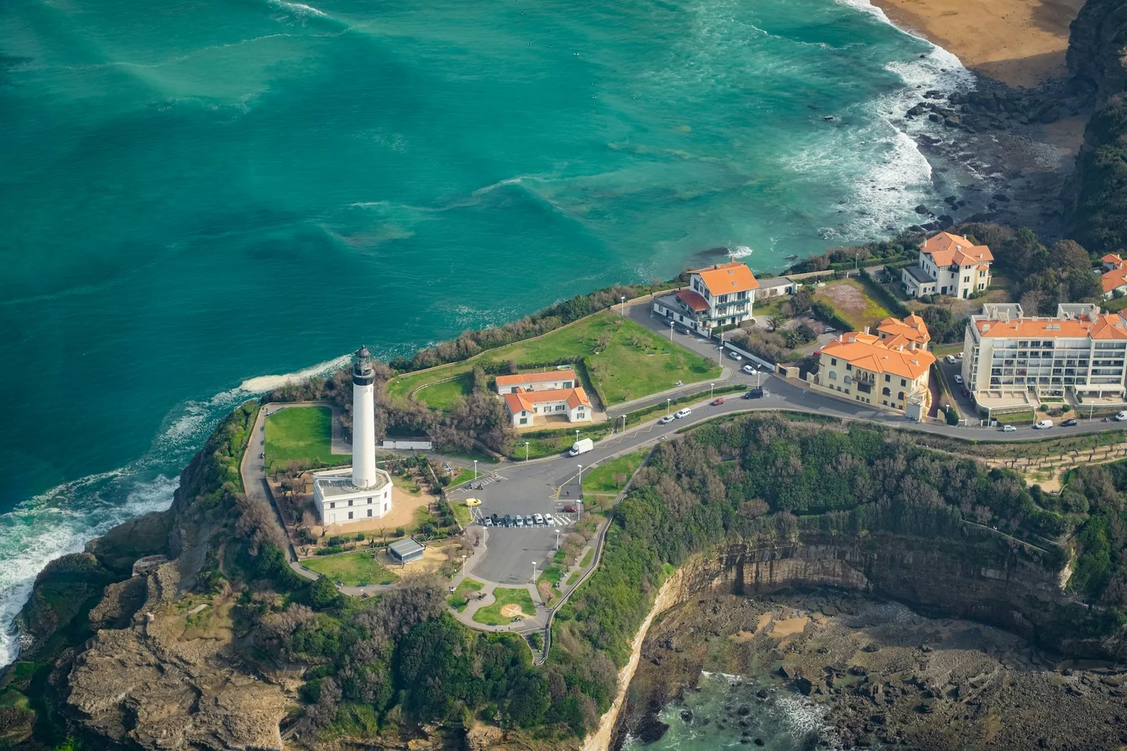vue aérienne phare biarritz